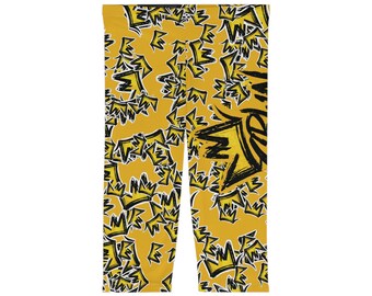 Womens CRWN All Over Capri Leggings (AOP)