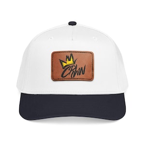 CRWN Graffiti Leather Patch Baseball Cap | Mid Profile Hat