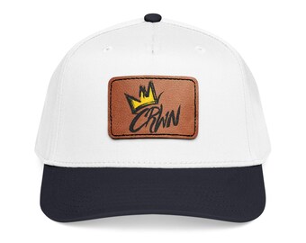 CRWN Graffiti Leather Patch Baseball Cap | Mid Profile Hat