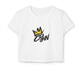 Organic Cotton Crop Top | CRWN Graffiti Graphic Baby Tee