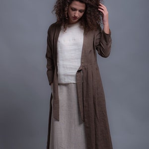 Outfit - 3 pieces - Pure Linen- Long Jacket HENK + Long Skirt AIRA + Tank Top MIA, Natural Linen Women Clothing, Flax clothes, Custom made