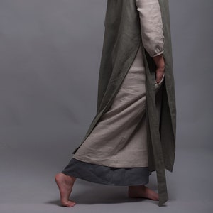 Outfit 3 Pieces Linen Dress NIKA Long Linen Underdress - Etsy