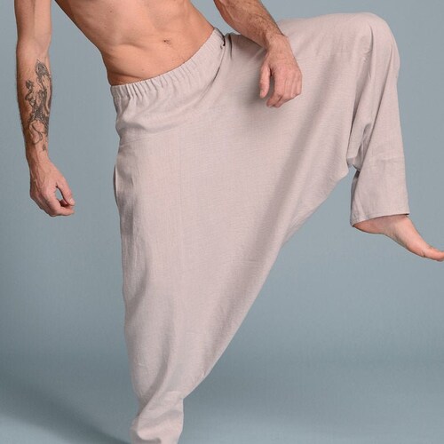 TEO Men's Linen Trousers Custom Size Natural Linen Pants Etsy