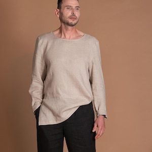 Lightweight Linen Shirt For Men DANIEL With Long Sleeves | Flax Linen Clothing For Men