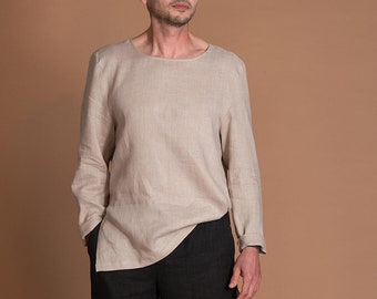 Lightweight Linen Shirt For Men DANIEL With Long Sleeves | Flax Linen Clothing For Men