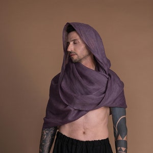 Gauze Linen Loop Tube Scarf - Unisex, For Man or Woman