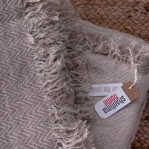 Wool & Linen Shawl Wrap Gender Neutral Adult Clothes Desert Hues: Agender Linen Collection image 7