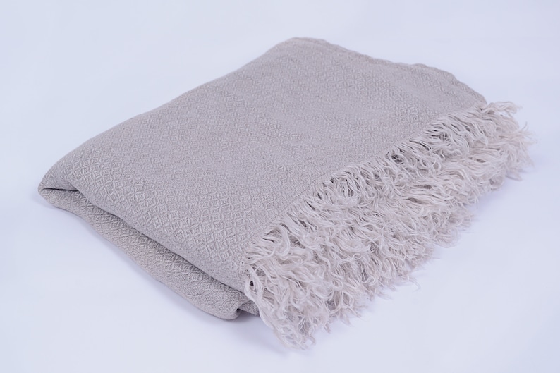 Puur linnen omslagdoek Brede lange vlasworp Vrouwen zomer Boho strand sjaal Linnen strandomslagdoek Zacht stonewashed linnen Rustieke sjaal afbeelding 7