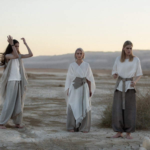 Linen Harem Pants || Gender Neutral Adult Clothes || Desert Hues: Agender Linen Collection