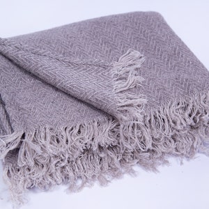 Wool & Linen Shawl Wrap Gender Neutral Adult Clothes Desert Hues: Agender Linen Collection image 6
