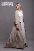 HENK Long Linen Jacket, Maxi Beige Linen Coat, Long Sleeves Vegan Jacket, Washed Linen Cardigan, Women's washed linen clothing, 31 colors product logo