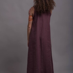 Long linen tank dress