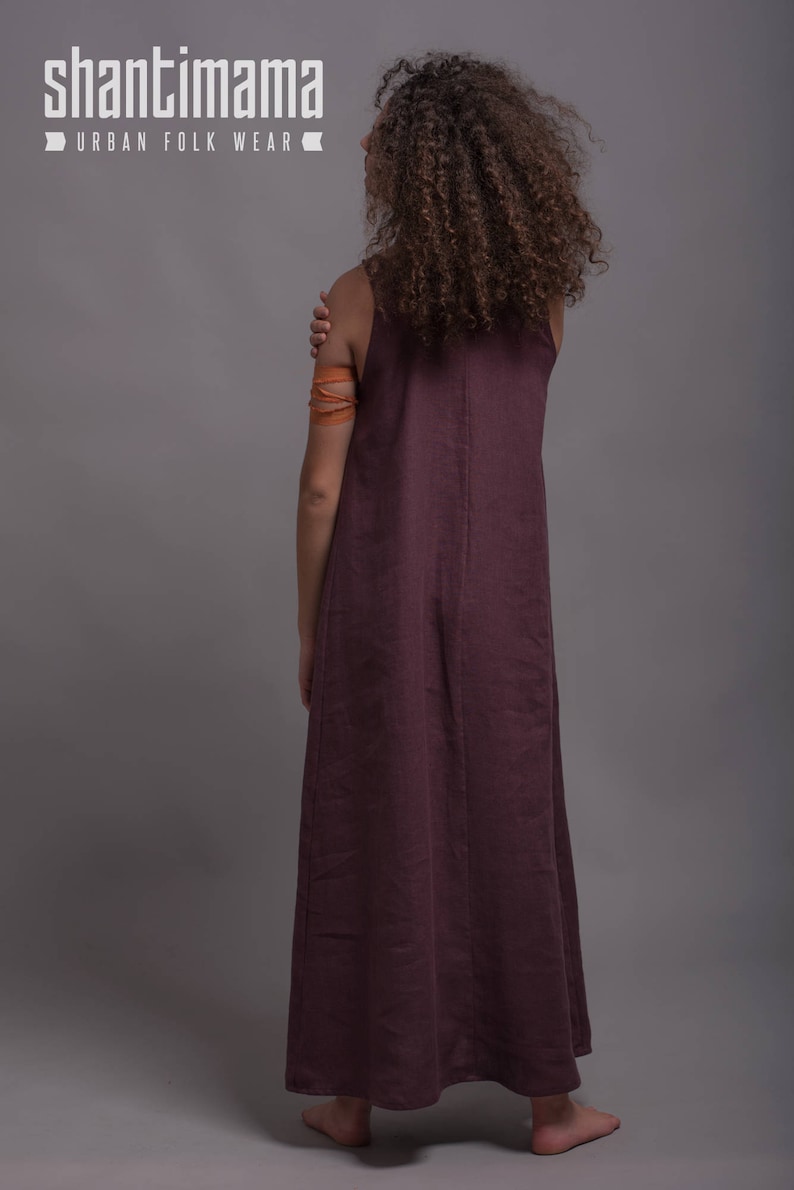 Long linen tank dress