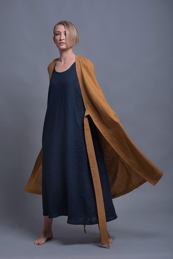 Linen Outfit | 2 Items | Kimono Dress & Sleeveless Maxi Dress | Petite, Tall, Plus Size Linen | Made to Measure Flax Clothing for Women Linen Outfit | 2 Items | Kimono Dress & Sleeveless Maxi Dress | Petite, Tall, Plus Size Linen | Made to Measure Flax Clothing for Women