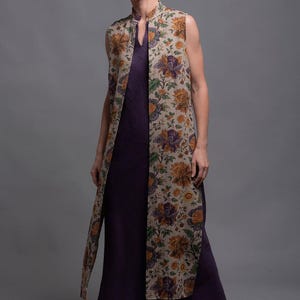 Outfit - 2 pieces - pure linen - Dress ALICE + Long VEST GAYA flax women clothing boho lagenlook layered set, linen clothing for women