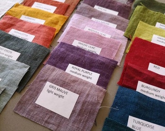 Linen Fabric Swatches || Natural Flax Color Samples || READY FOR SHIPPING