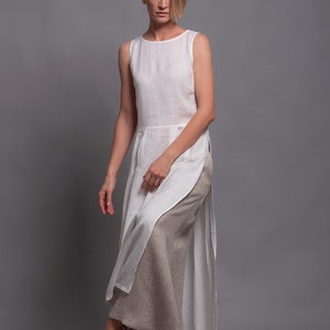 White Linen Tunic NERO, Soft Linen Summer Day Dress, Lagenlook Top ...