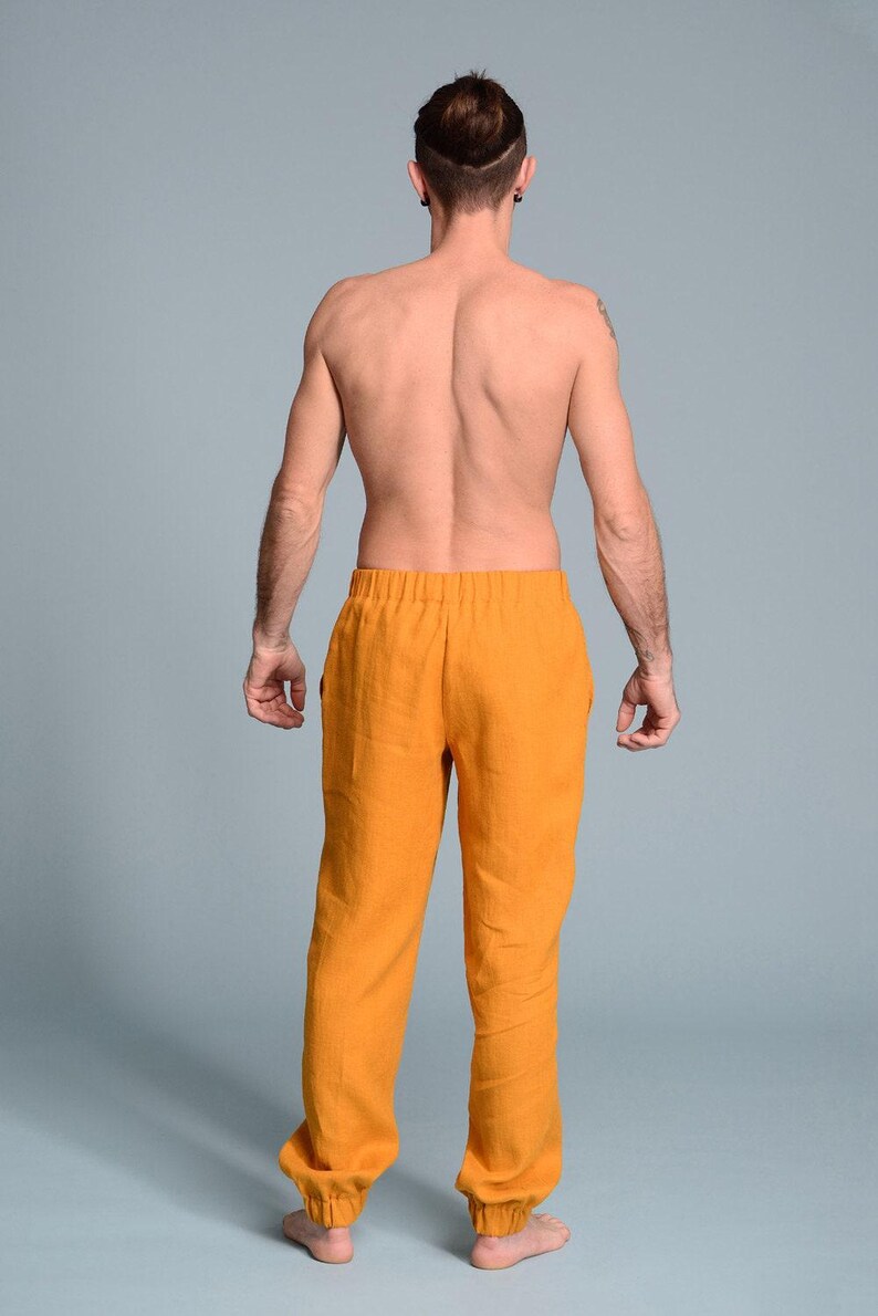 handmade mens linen pants loose fit style
