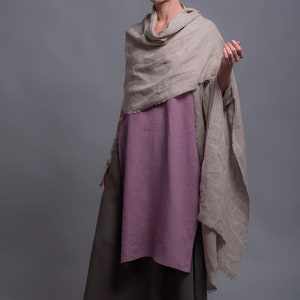 Meditation Prayer Shawl Wrap Wide, Extra Long Linen Scarf image 5