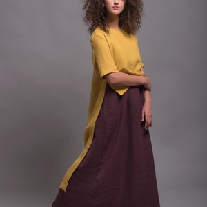 Long linen tank dress