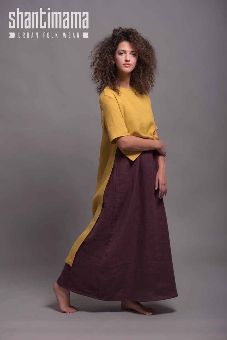 Long linen tank dress