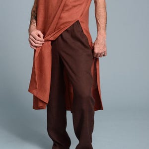 YOSH Men&#39;s Linen Pants, Custom Made Natural Flax Linen Trousers for Men, Petite, Plus Size, Tall, Made-To-Measure Men&#39;s Linen Clothing