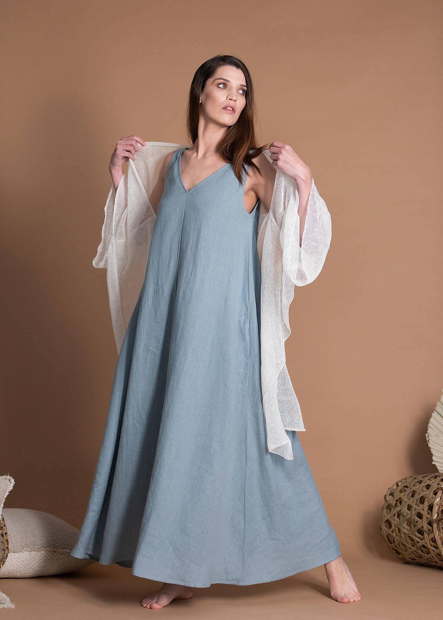 chinese dress ladies Heavenly Linen Maxi Dress