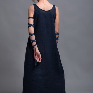 Long linen tank dress