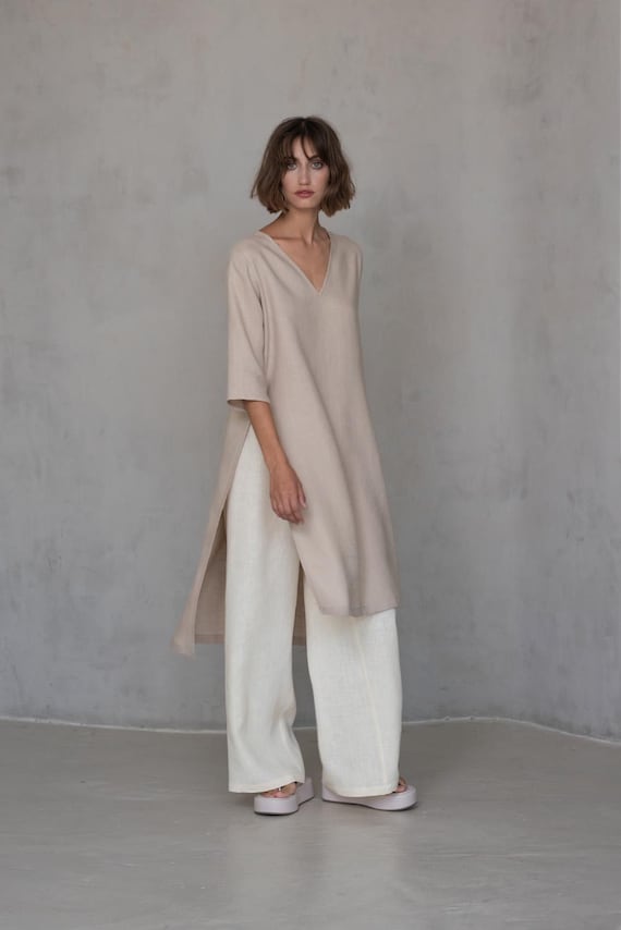 high slit tunic dress 70s gold lurex pleat high slit tunic dress