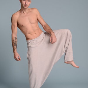 Men's Linen Outfit 2 items Linen Harem Pants & Linen Shirt Petite, Regular, Plus Size, Tall Custom Made Men's Clothes image 5