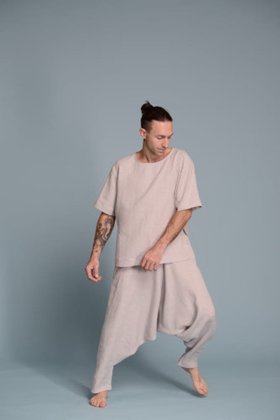 DANY Linen Men's T-Shirt Short Sleeve Natural Flax Top | Etsy