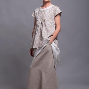 Outfit - 3 pieces - pure linen - Open Back Top KATE + Long Skirt AIRA + Tunic Dress UNA flax women clothes boho lagenlook layered outfit set