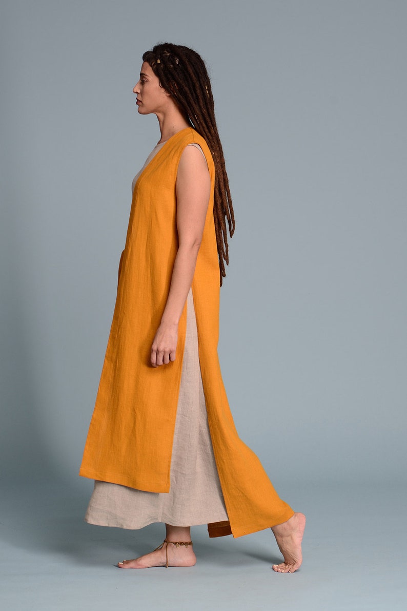 Long Linen Vest INNA image 4