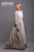 HENK Long Linen Jacket, Maxi Beige Linen Coat, Long Sleeves Vegan Jacket, Washed Linen Cardigan, Women's washed linen clothing, 31 colors product logo
