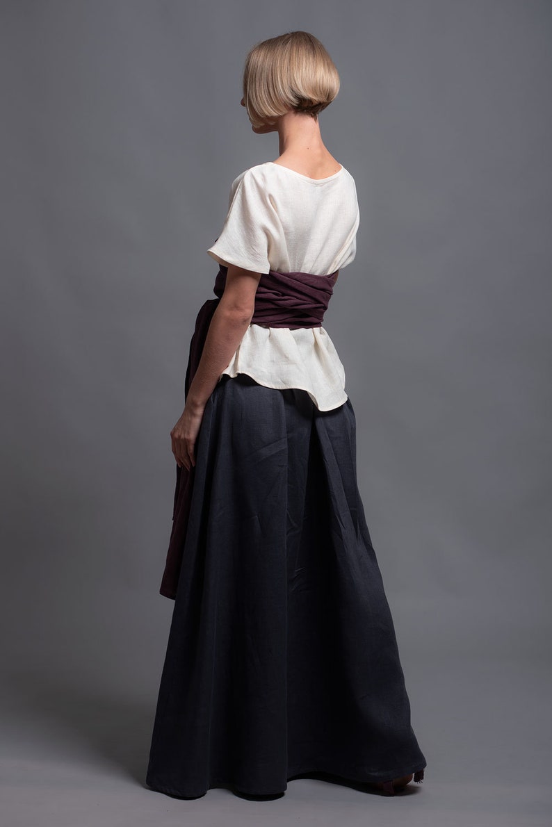 Floor Length Linen Skirt