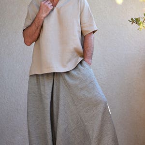 Striped Linen Harem Pants for Men