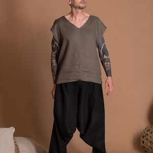 Lightweight Linen Tank Top YATIR Men's Sleeveless Shirt image 2