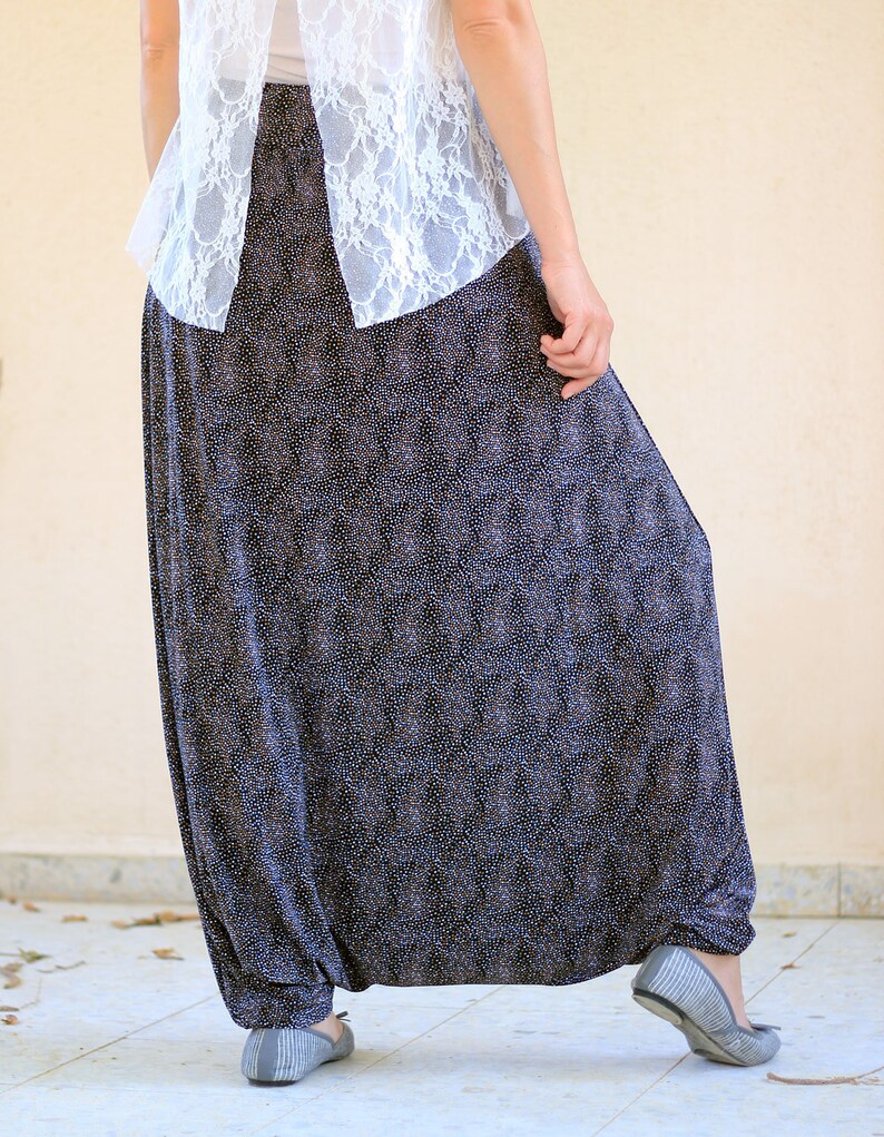 Loose Pant Drop crotch Women Trousers Plus size Harem Pants like Skirt XL XXL 3XL Comfy Wide leg Pants Boho Bohemian Casual Pants Skirt