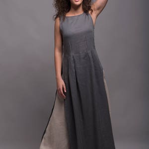 Outfit 3 Pieces Linen Long Tunic Dress NERO Long Linen - Etsy