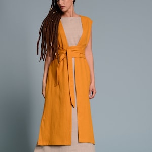 Long Linen Vest INNA image 6