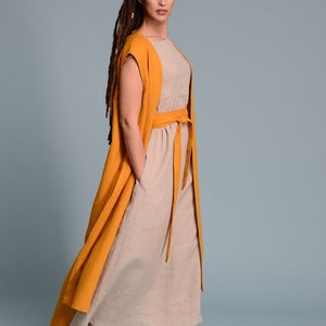 Long Linen Vest INNA image 3