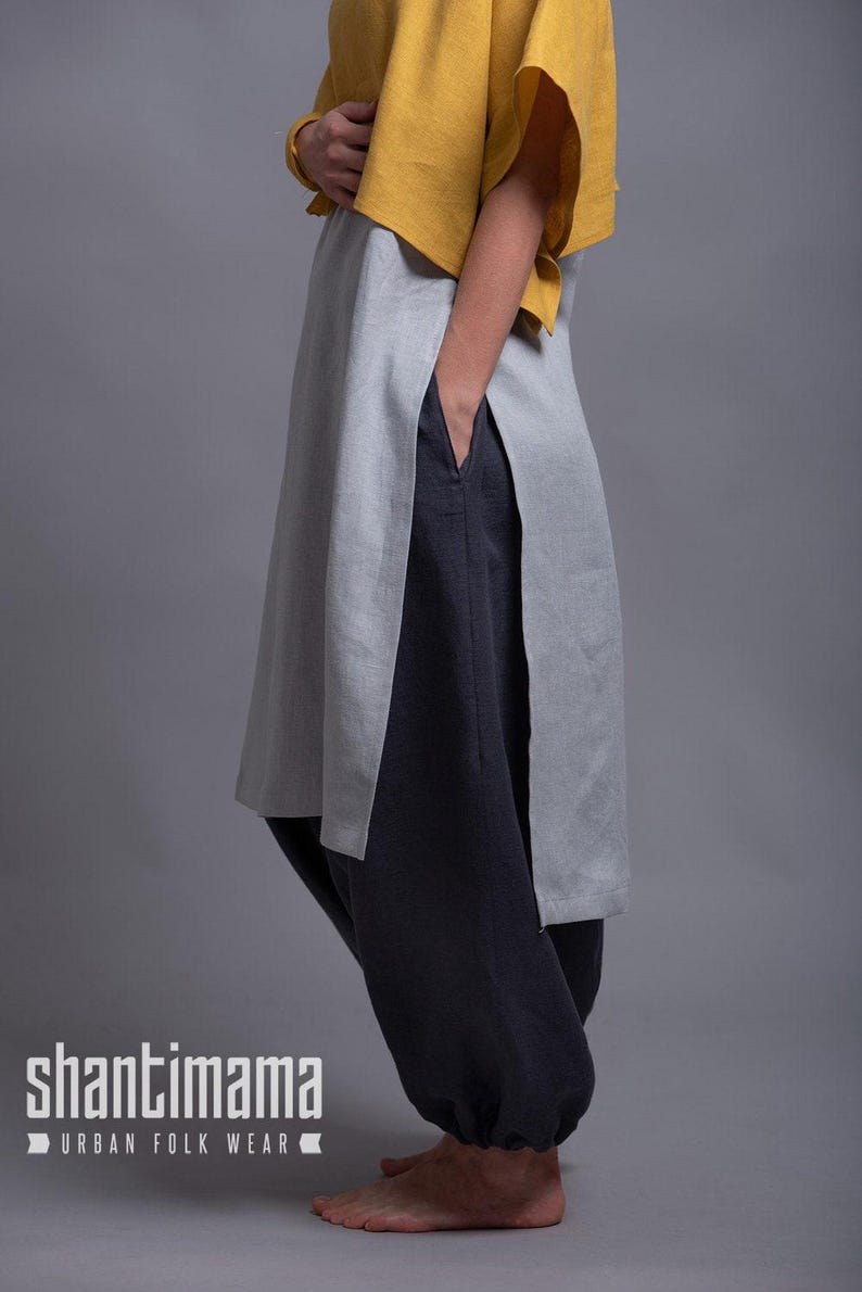 Sleeveless Linen Tunic Dress, V-Neck Summer Flax Top, Eco Clothes image 10