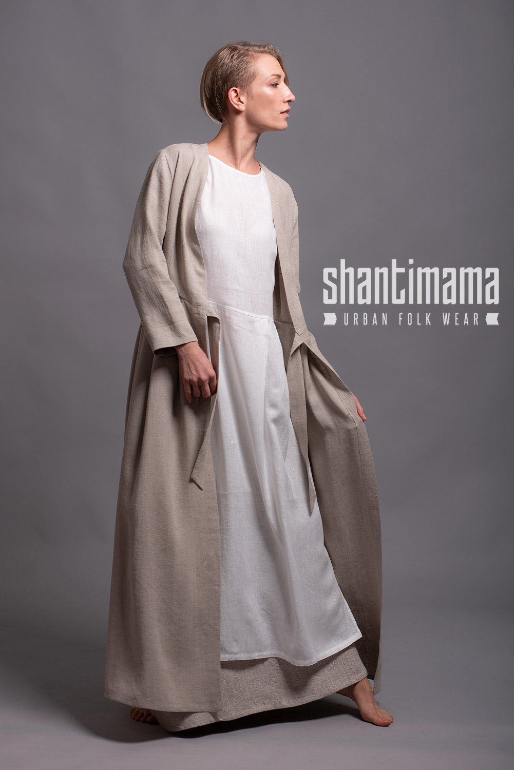 Outfit 3 Pieces Pure Linen Long Jacket HENK Long Skirt - Etsy Canada