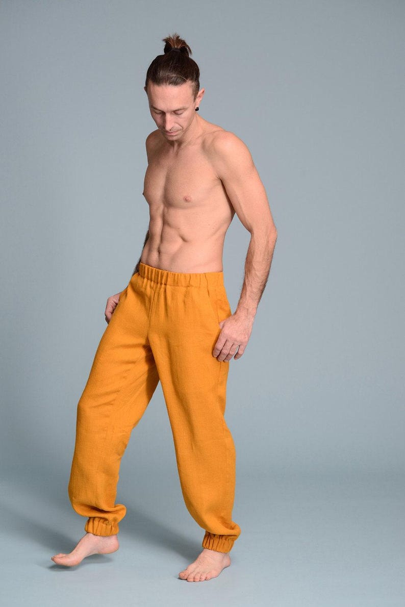 breathable linen trousers men summer outfit