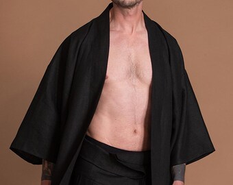 PRIJOUHE Kimono giapponese da uomo, giacca a kimono