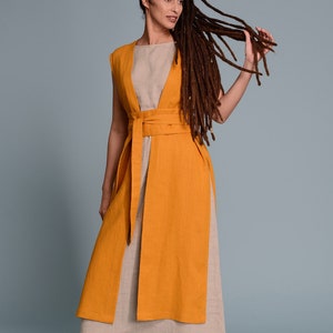 Long Linen Vest INNA image 2