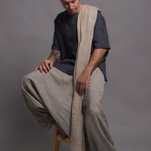 Yoga Harem Pants for Men and Women Plus Size Tall Flax Wide - Etsy