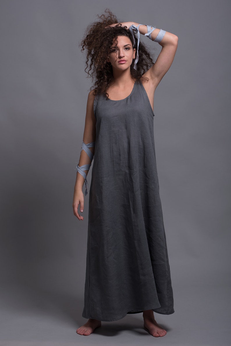OLA Linen Sundress Lightweight Linen Dress Maxi Linen | Etsy