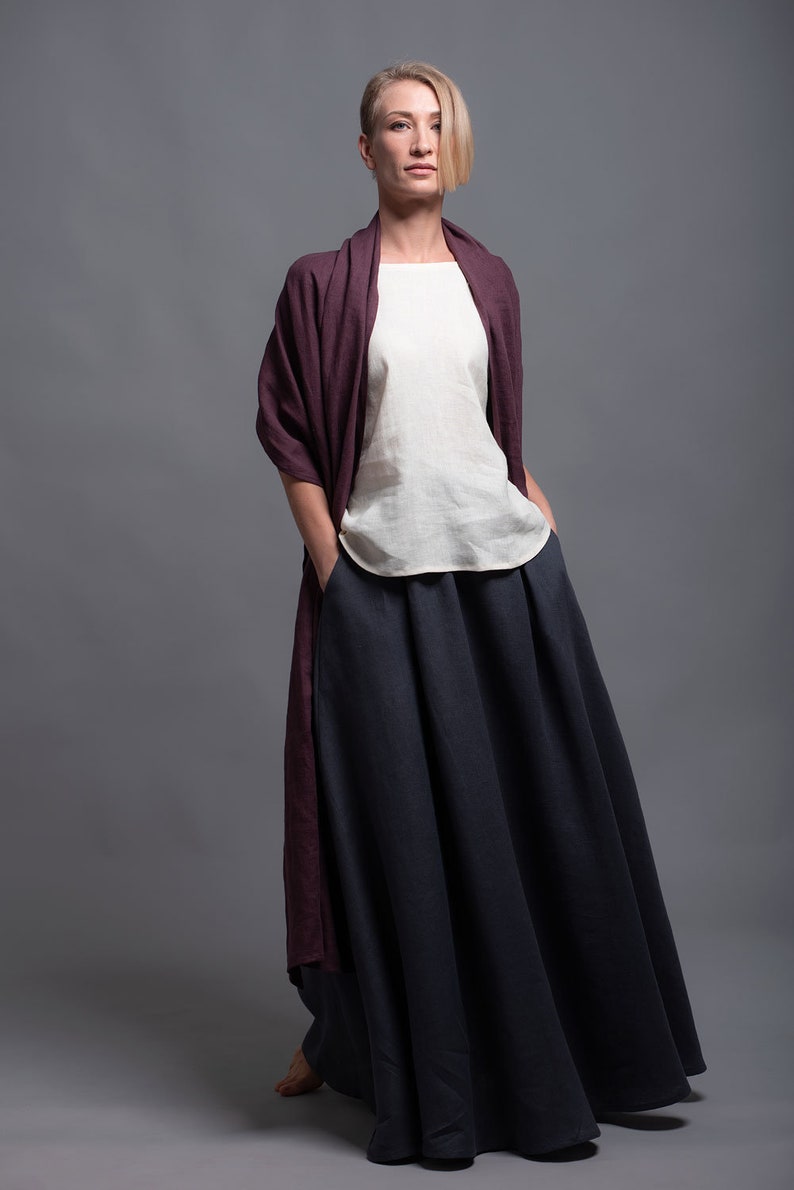 Floor Length Linen Skirt