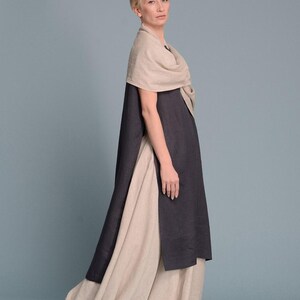 Linen Maxi Skirt, Full Circle Skirt, Elastic Waist, Boho Clothing image 3